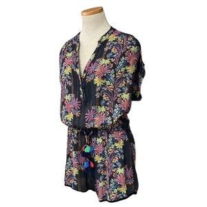 STAR MELA ROMPER UK Floral Tropical Shorts Boho Size Small